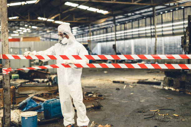 Professional Sewage Cleanup technician working in Live Oak, TX